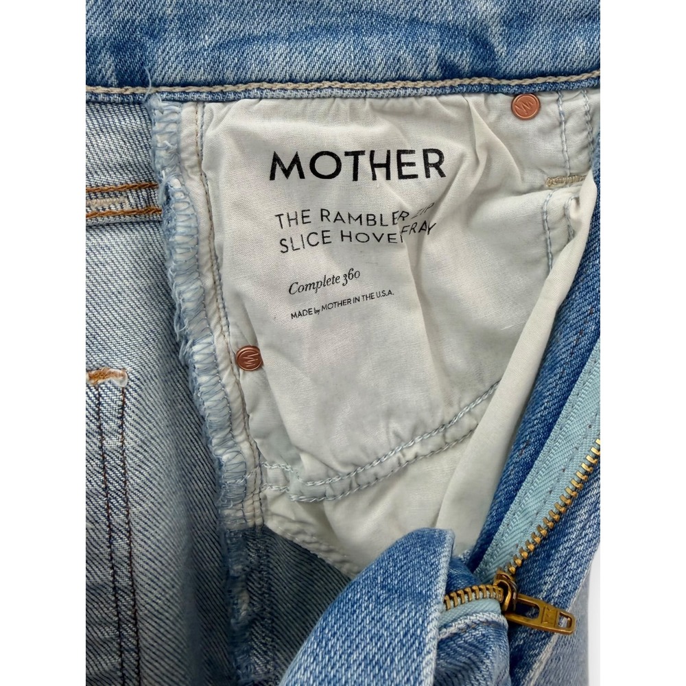 NWT Mother The Rambler Slice Hover Fray Bow Ankle Wide Leg Jeans $288 - Size 24 - Picture 12 of 13